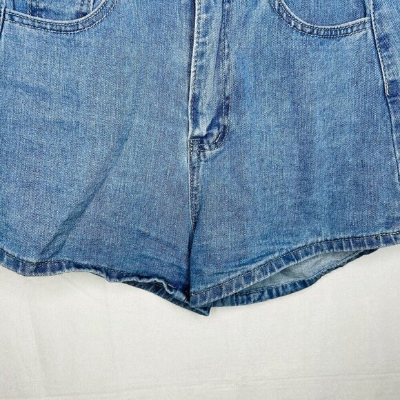 SHEIN Women's High Waisted Wide Leg Denim Shorts Light Wash Sz Small (28 x 2.5) - Picture 4 of 8